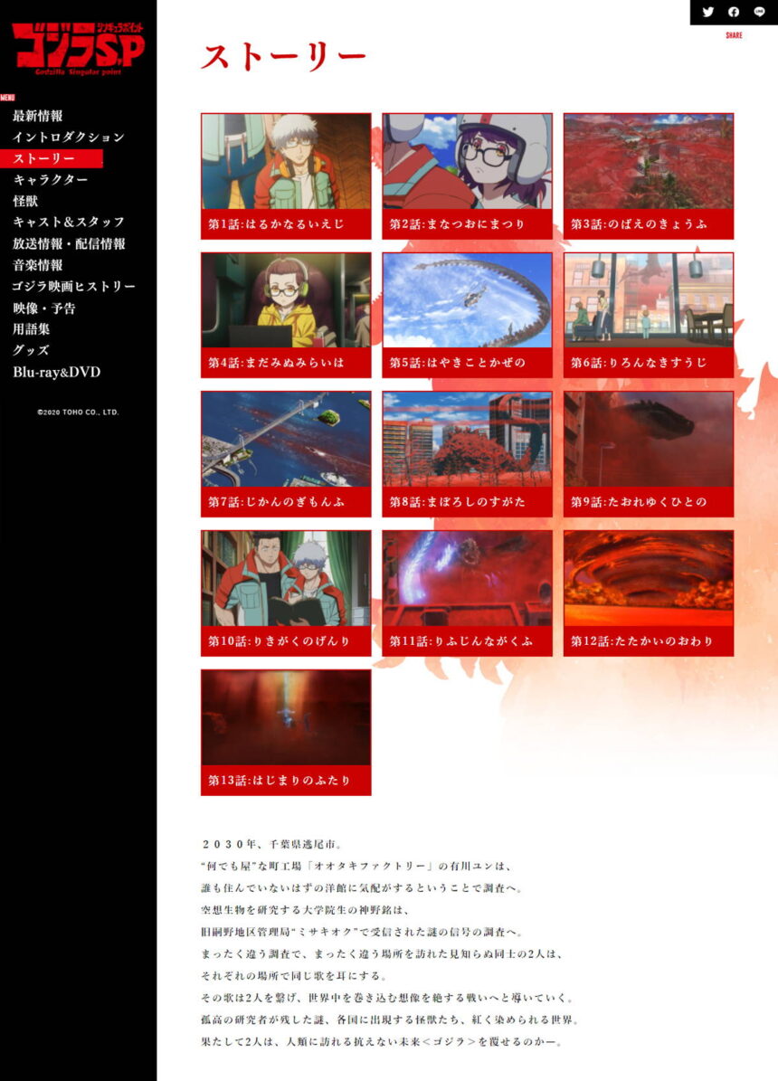 ゴジラ シンギュラポイント Godzilla Singular Point 本サイト